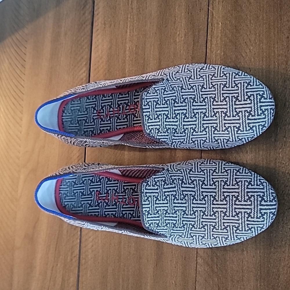 Rothys Charcoal Grid Loafers 8.5